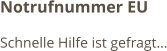 Notrufnummer EU Schnelle Hilfe ist gefragt…